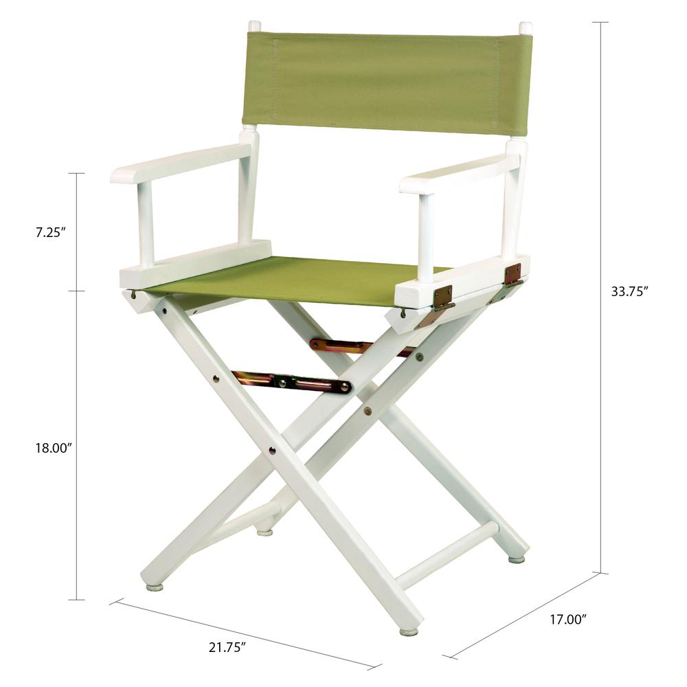 18" Director's Chair White Frame-Olive Canvas. Picture 5