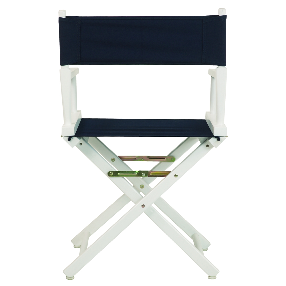 18" Director's Chair White Frame-Navy Blue Canvas. Picture 3
