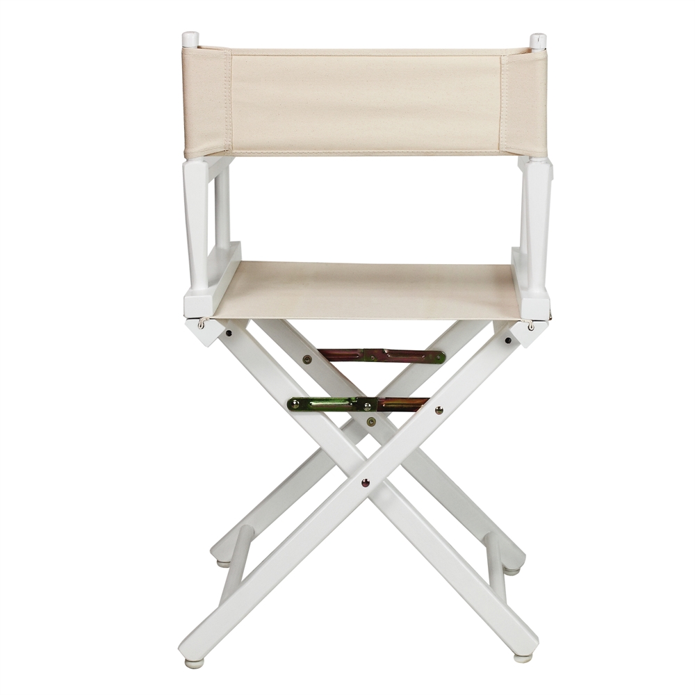 18" Director's Chair White Frame-Natural/Wheat Canvas. Picture 3