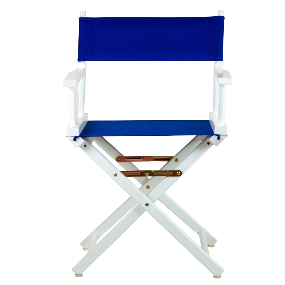 18" Director's Chair White Frame-Royal Blue Canvas. Picture 1