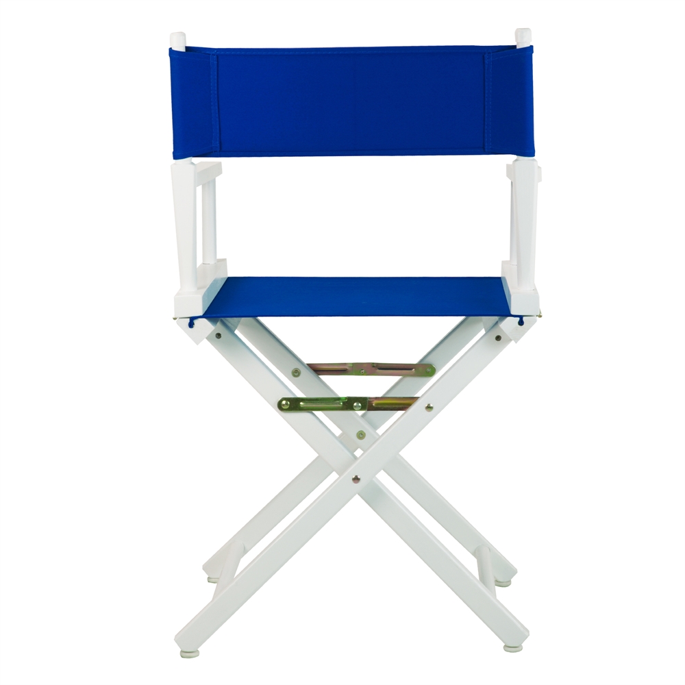 18" Director's Chair White Frame-Royal Blue Canvas. Picture 3
