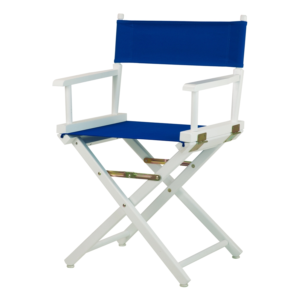 18" Director's Chair White Frame-Royal Blue Canvas. Picture 4