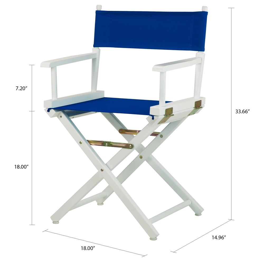 18" Director's Chair White Frame-Royal Blue Canvas. Picture 5