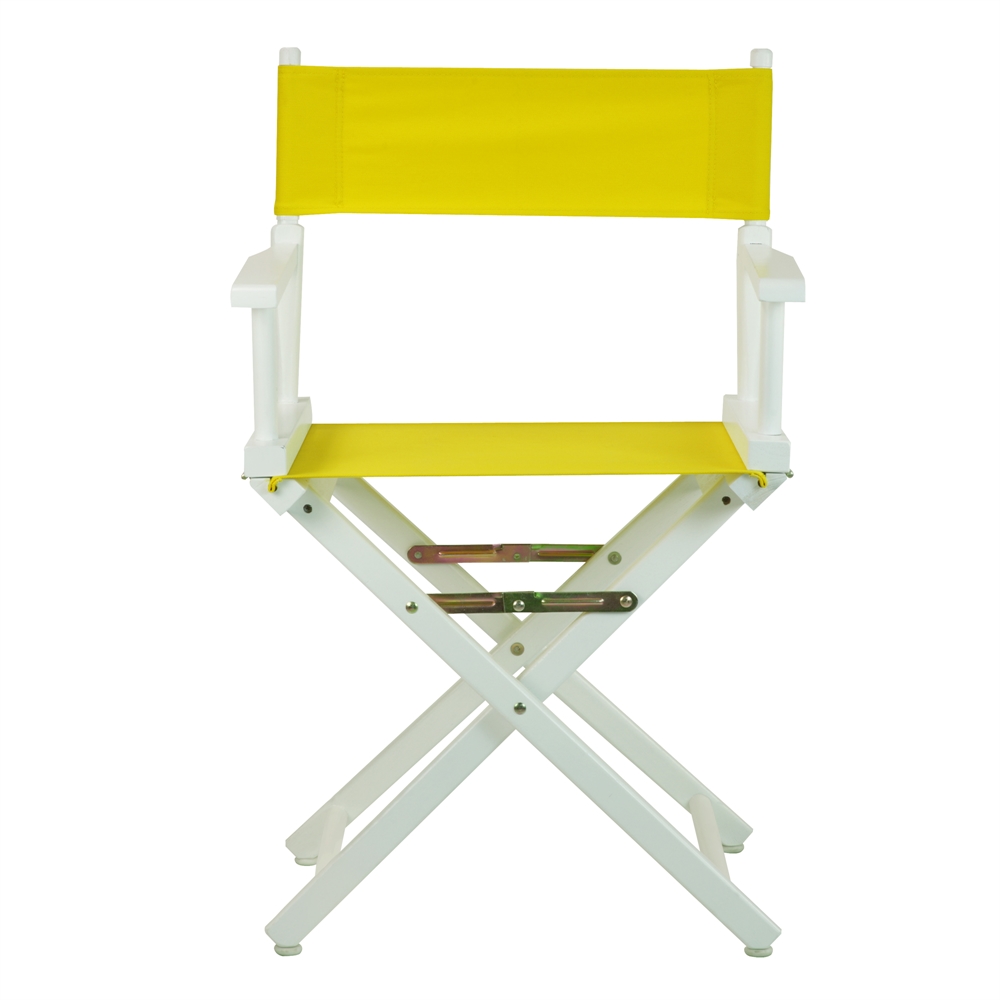 18" Director's Chair White Frame-Yellow Canvas. Picture 1