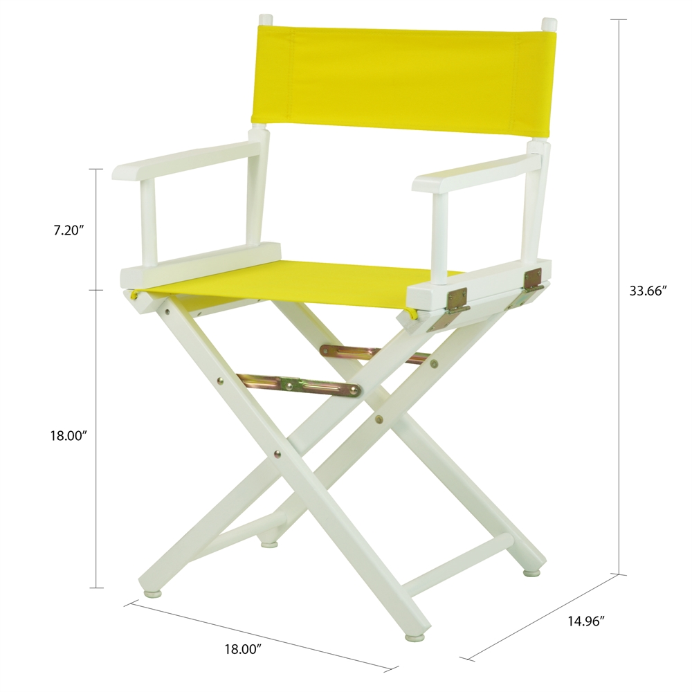 18" Director's Chair White Frame-Yellow Canvas. Picture 5
