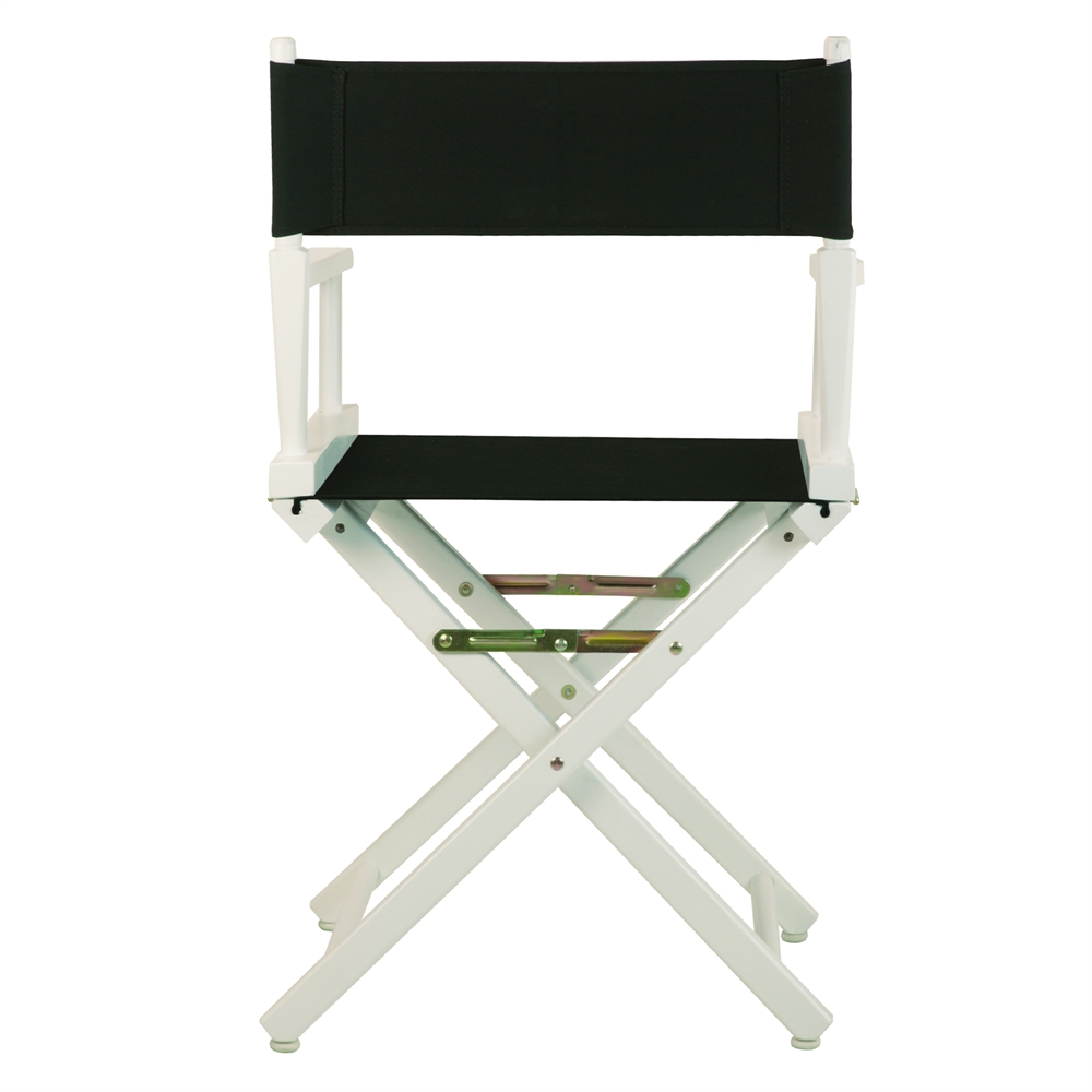 18" Director's Chair White Frame-Black Canvas. Picture 3