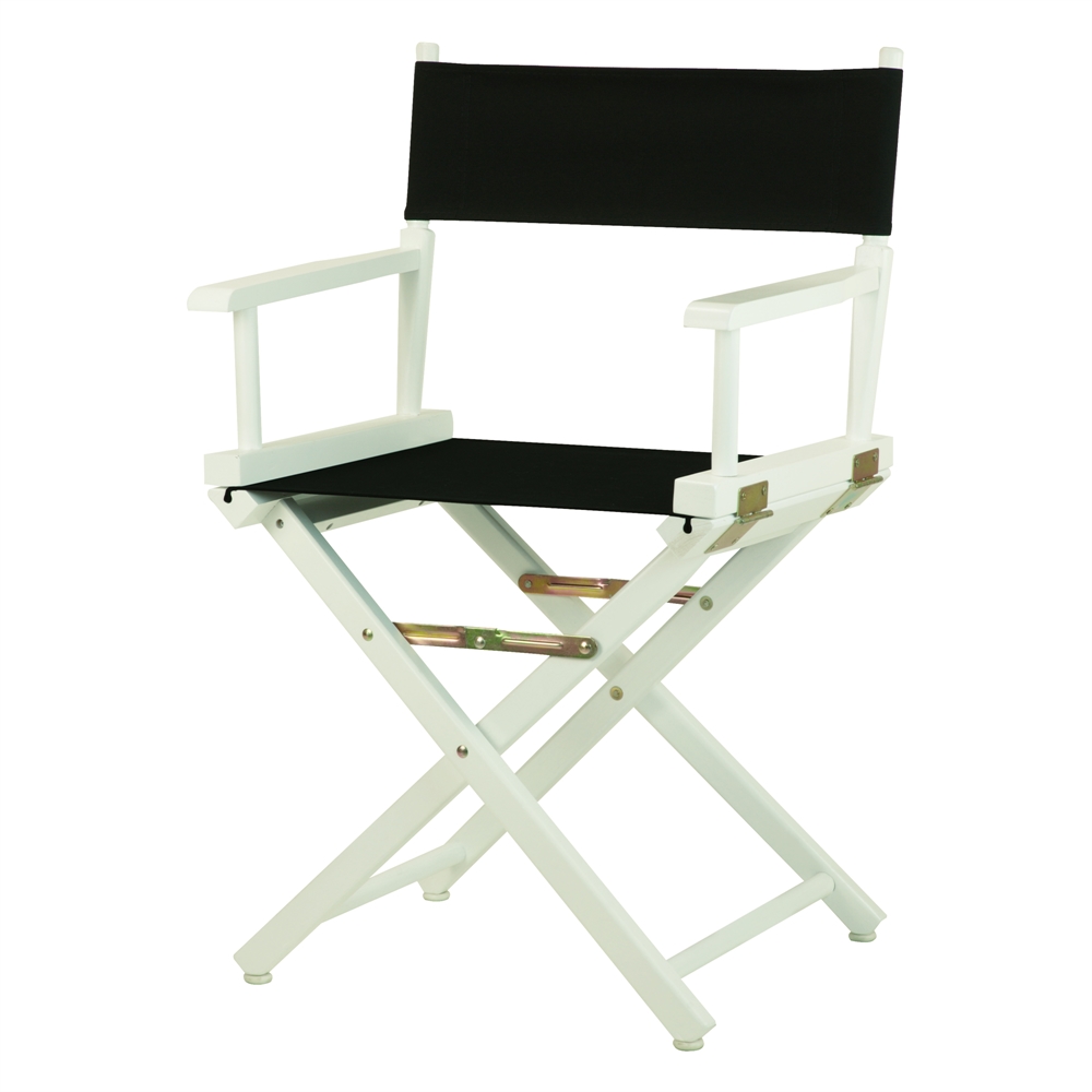 18" Director's Chair White Frame-Black Canvas. Picture 4