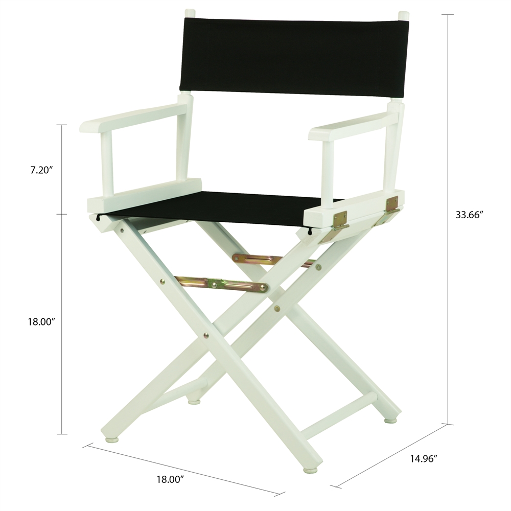 18" Director's Chair White Frame-Black Canvas. Picture 5