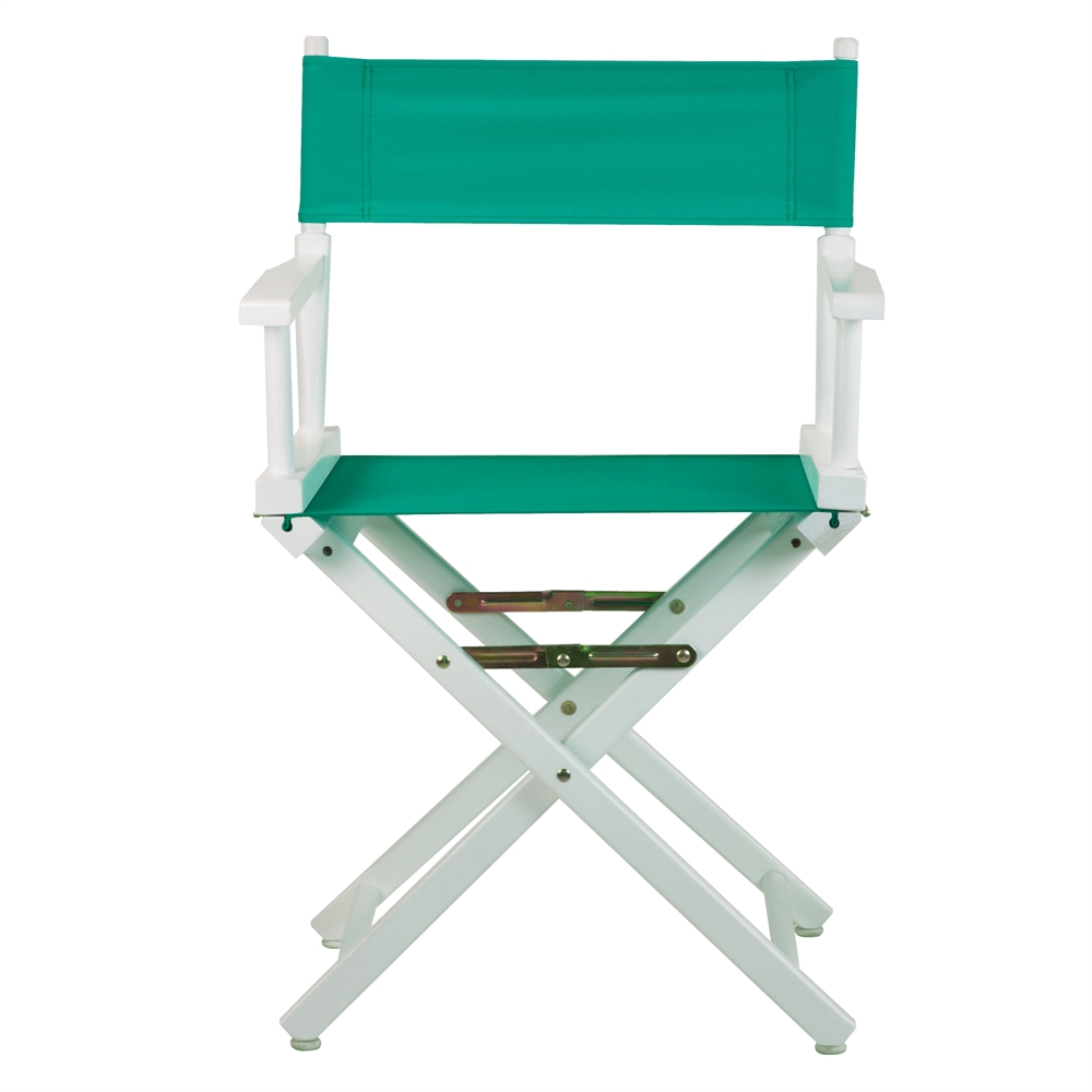 18" Director's Chair White Frame-Teal Canvas. Picture 1