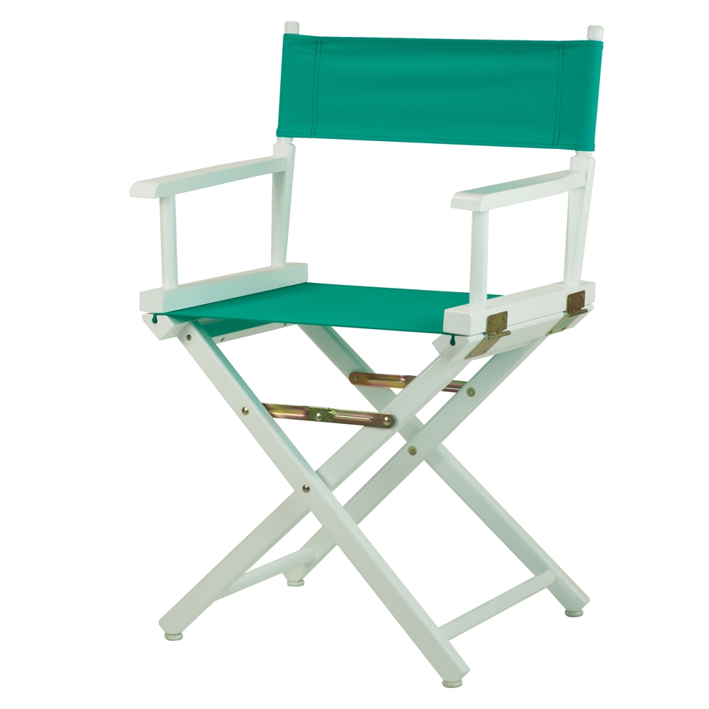 18" Director's Chair White Frame-Teal Canvas. Picture 4