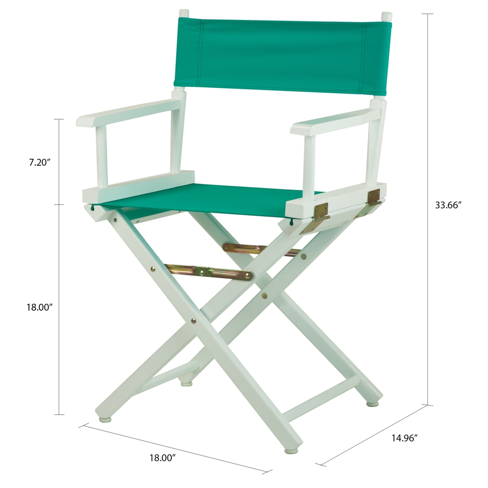 18" Director's Chair White Frame-Teal Canvas. Picture 5