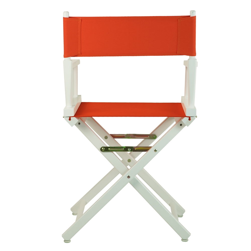 18" Director's Chair White Frame-Orange Canvas. Picture 3