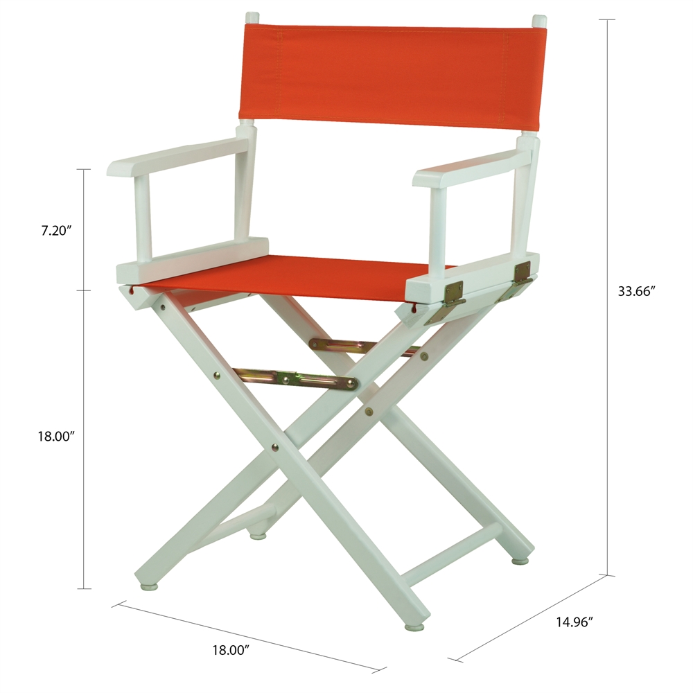 18" Director's Chair White Frame-Orange Canvas. Picture 5