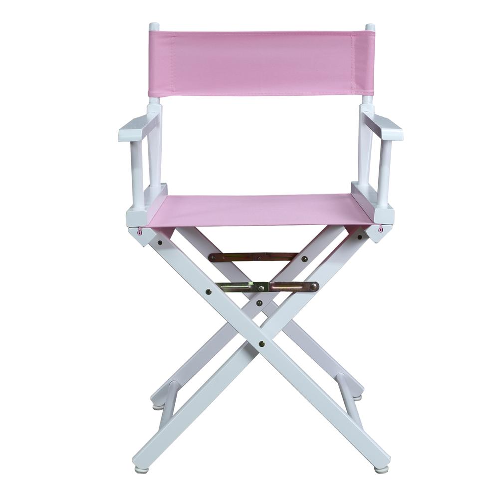 18" Director's Chair White Frame-Pink Canvas. Picture 1