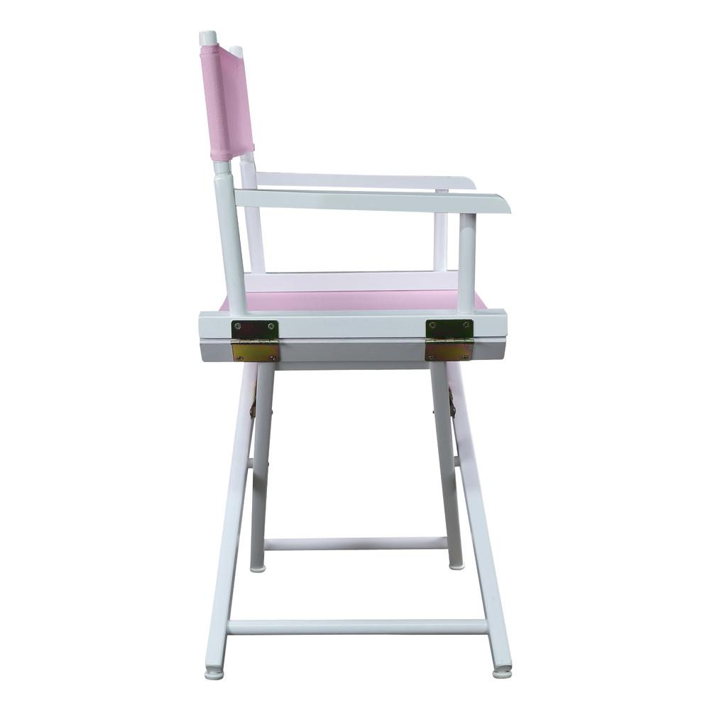 18" Director's Chair White Frame-Pink Canvas. Picture 3