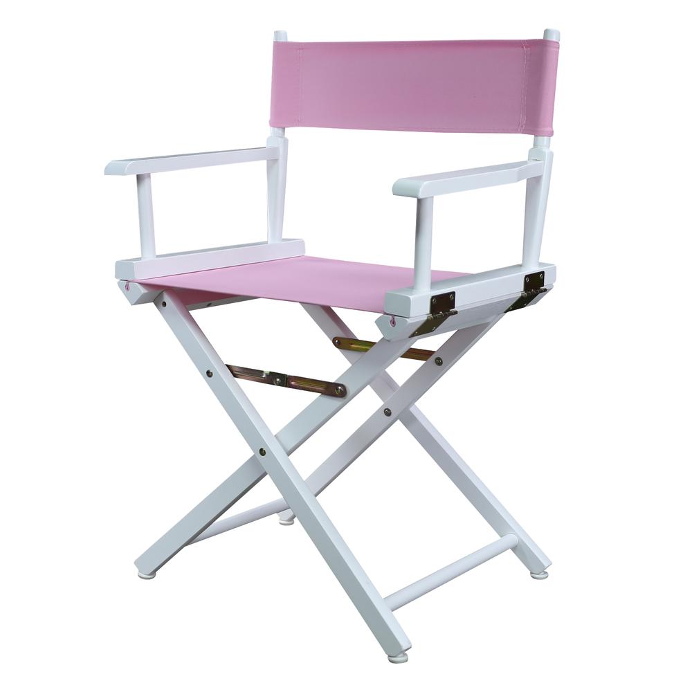 18" Director's Chair White Frame-Pink Canvas. Picture 5