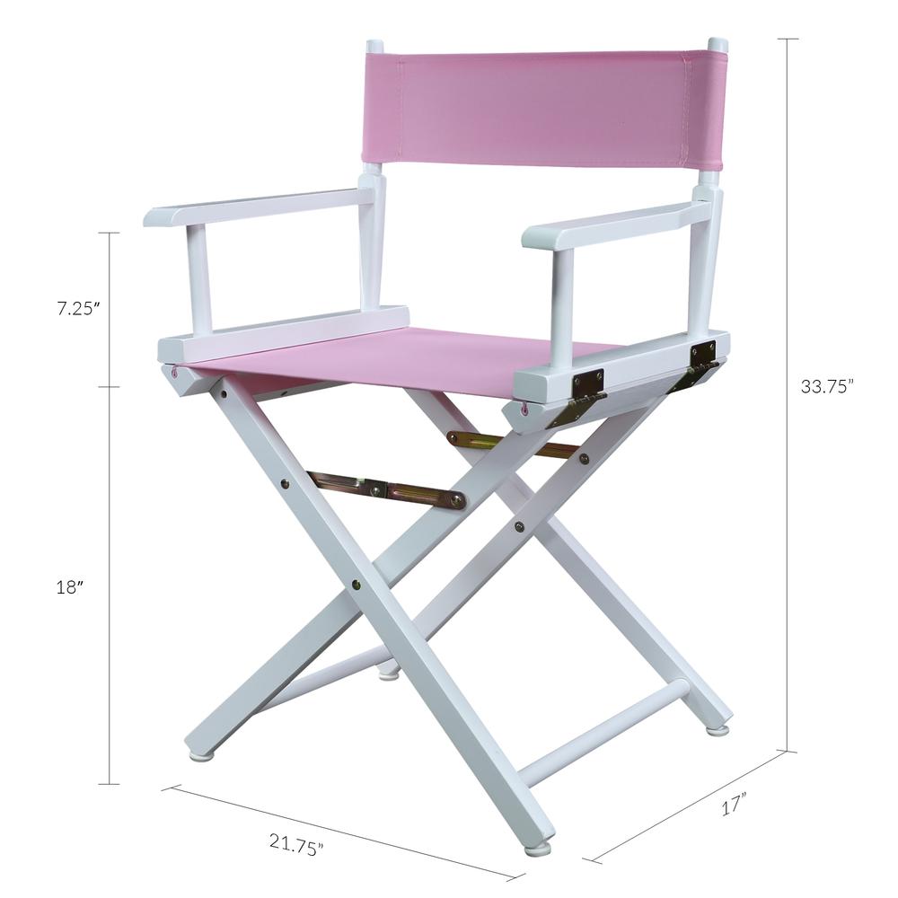 18" Director's Chair White Frame-Pink Canvas. Picture 6