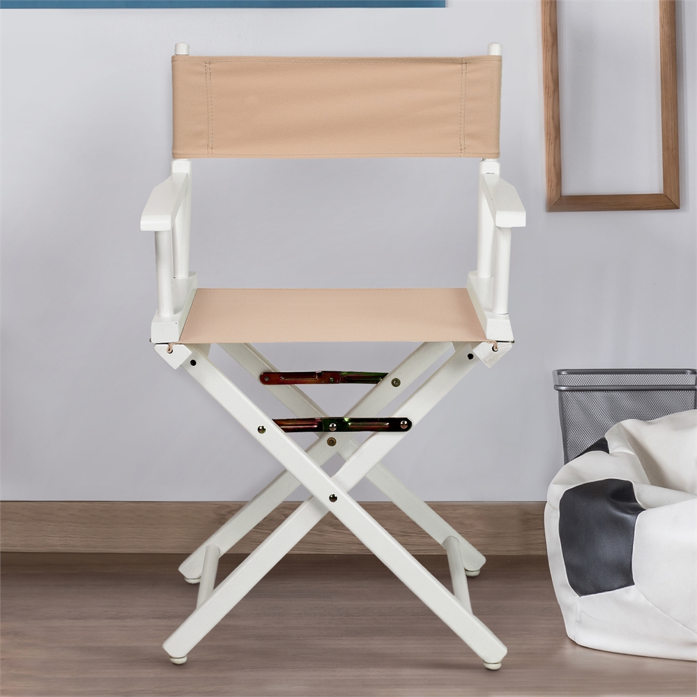18" Director's Chair White Frame-Tan Canvas. Picture 8
