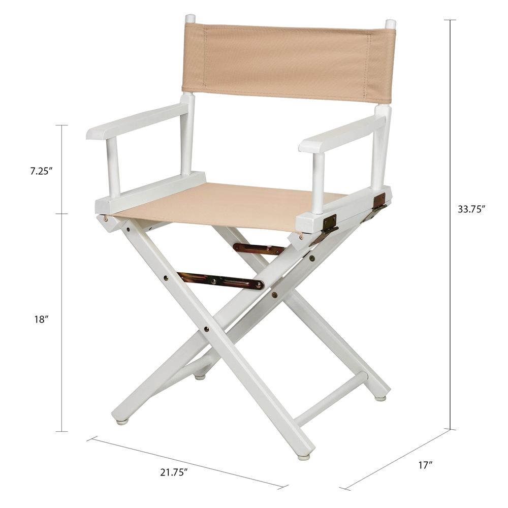 18" Director's Chair White Frame-Tan Canvas. Picture 5