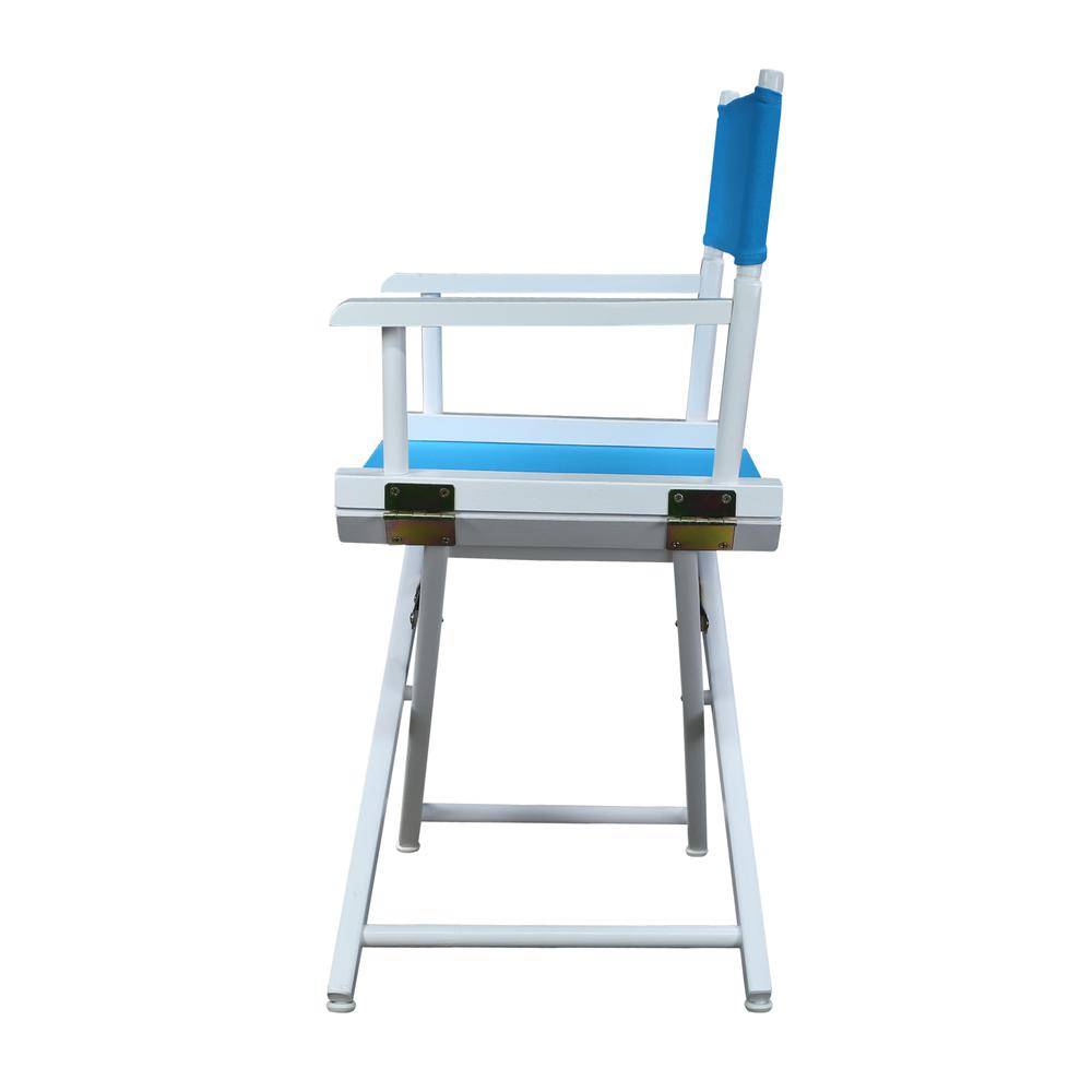 18" Director's Chair White Frame-Turquoise Canvas. Picture 2