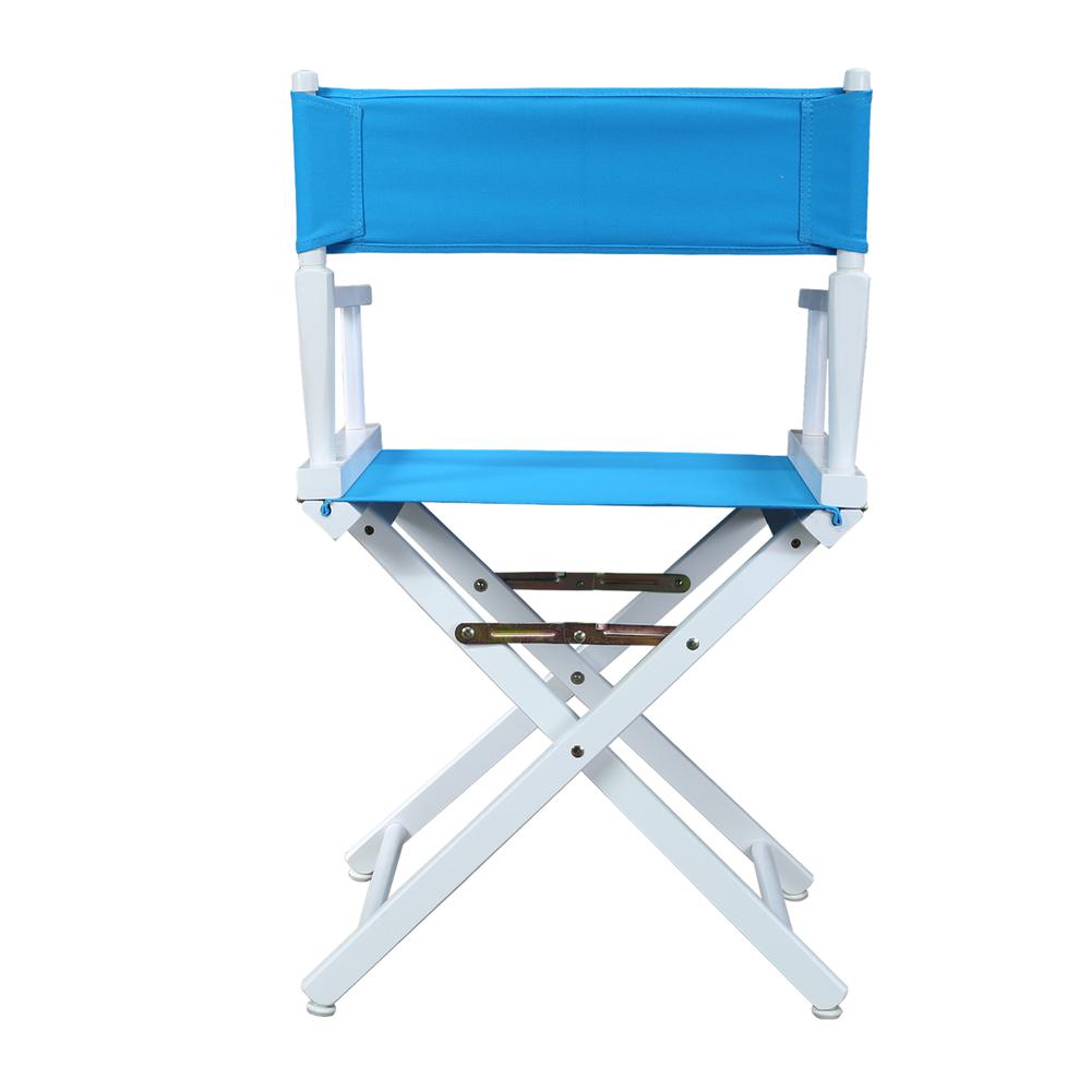 18" Director's Chair White Frame-Turquoise Canvas. Picture 4