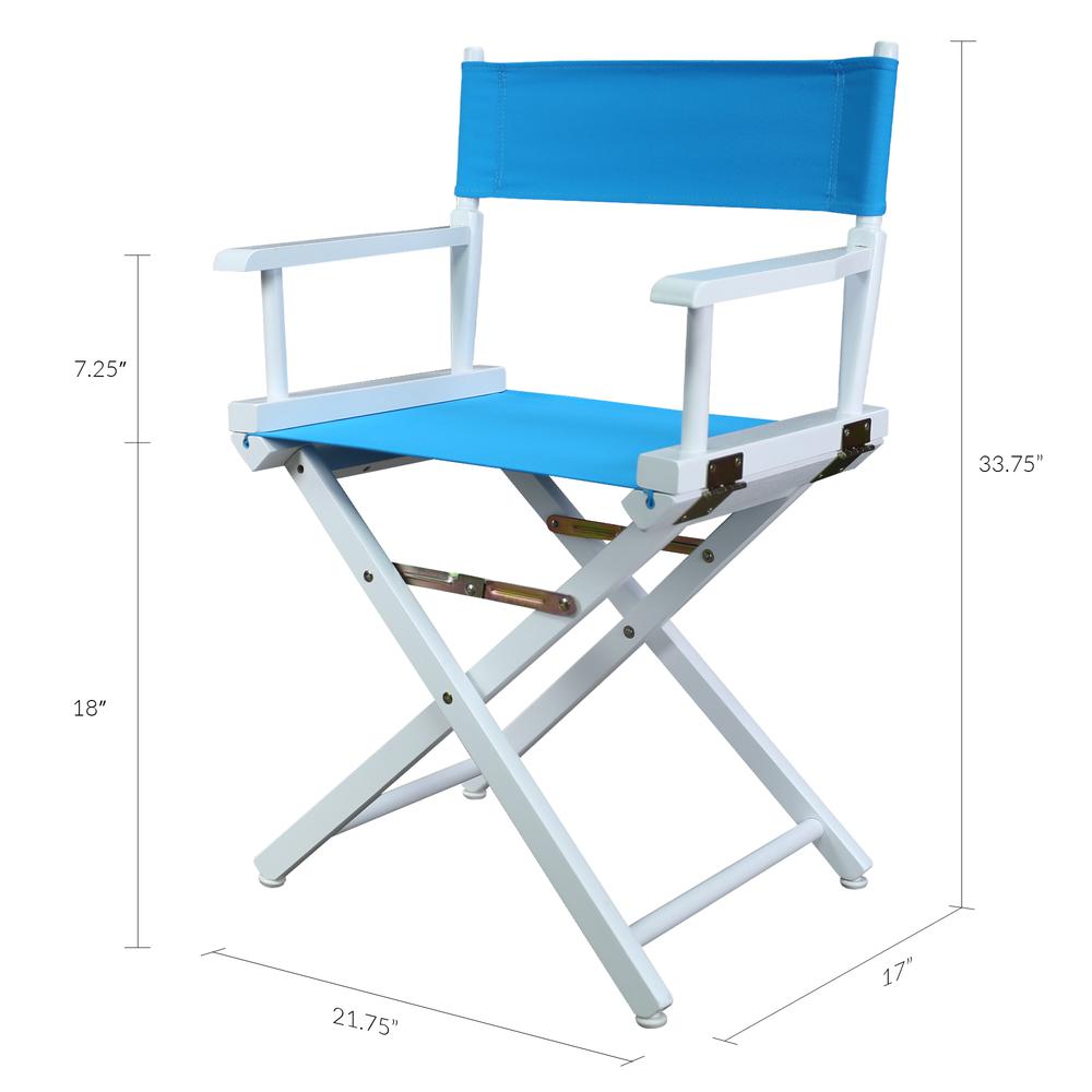 18" Director's Chair White Frame-Turquoise Canvas. Picture 6