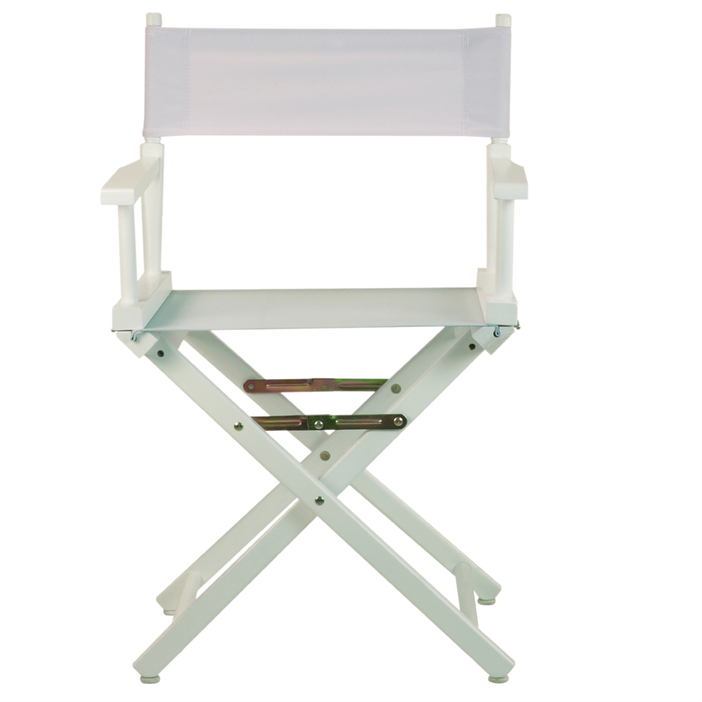 18" Director's Chair White Frame-White Canvas. Picture 1