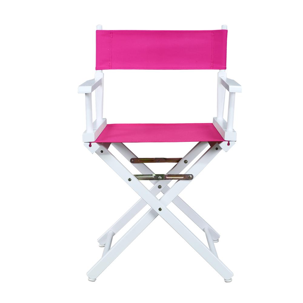 18" Director's Chair White Frame-Magenta Canvas. Picture 1