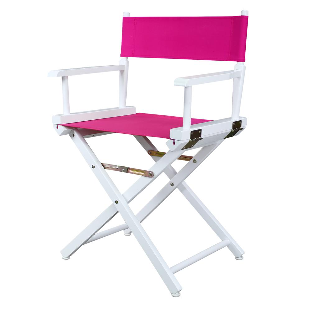 18" Director's Chair White Frame-Magenta Canvas. Picture 5