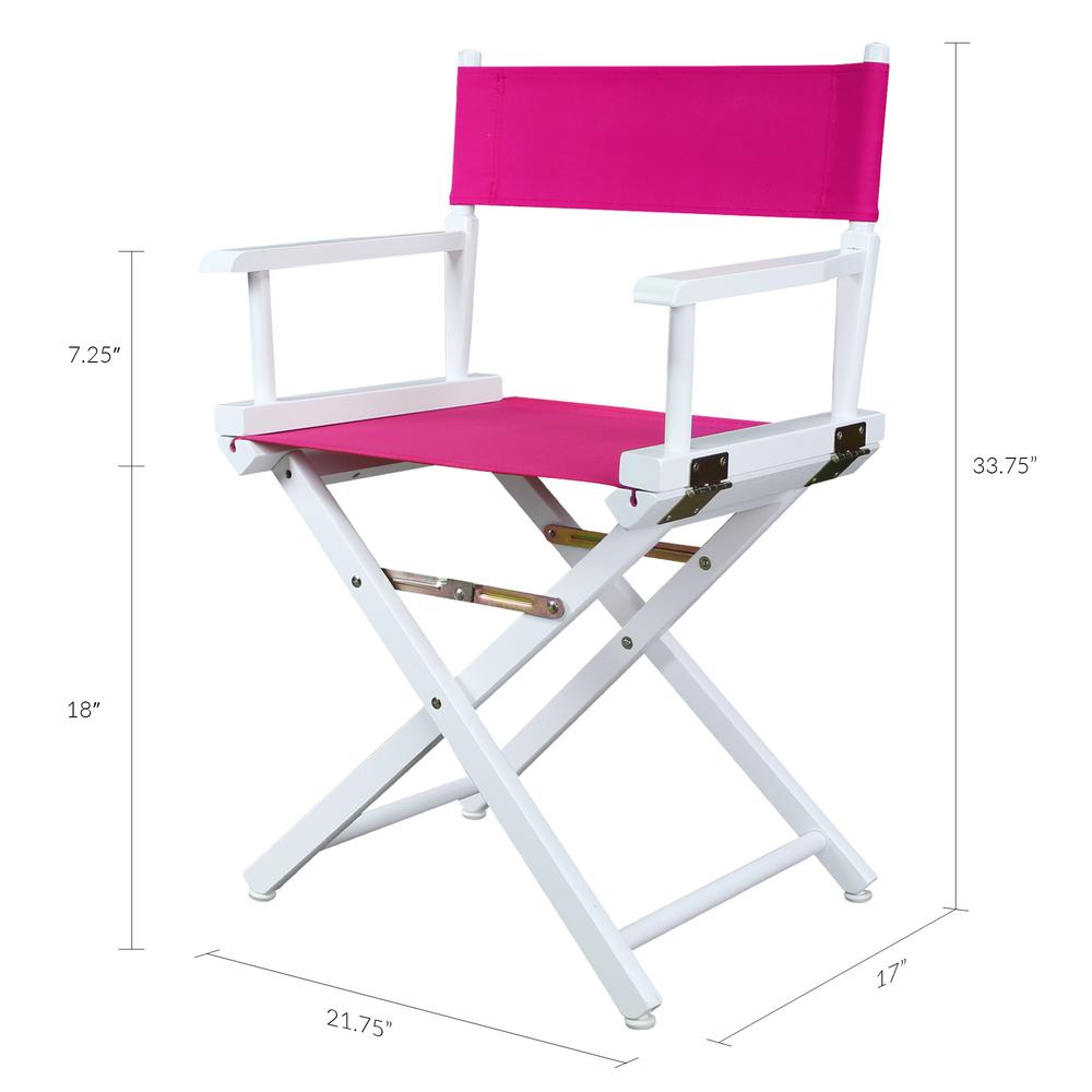 18" Director's Chair White Frame-Magenta Canvas. Picture 6