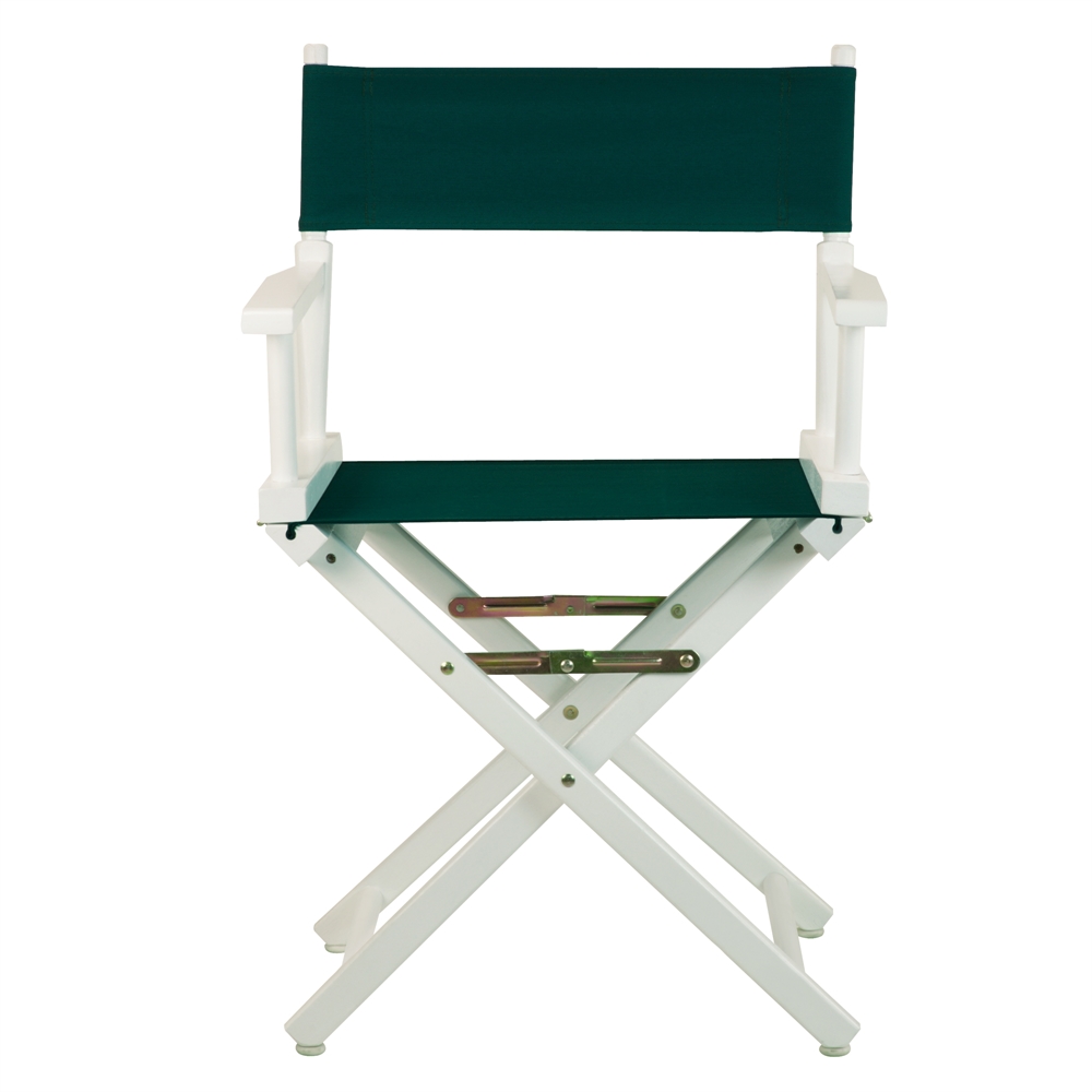 18" Director's Chair White Frame-Hunter Green Canvas. Picture 1