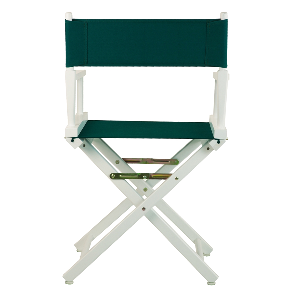 18" Director's Chair White Frame-Hunter Green Canvas. Picture 3