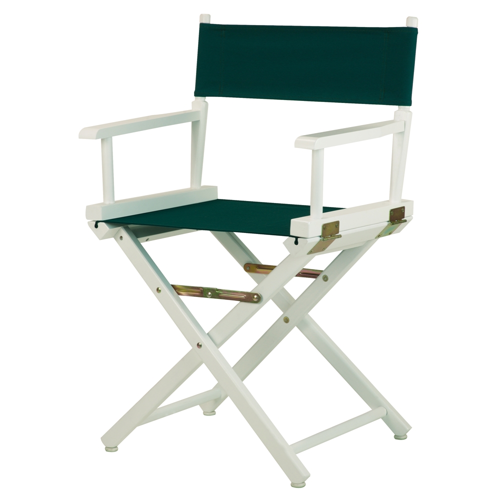 18" Director's Chair White Frame-Hunter Green Canvas. Picture 4