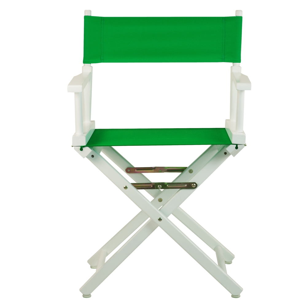 18" Director's Chair White Frame-Green Canvas. Picture 1