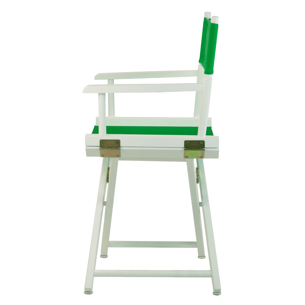 18" Director's Chair White Frame-Green Canvas. Picture 2