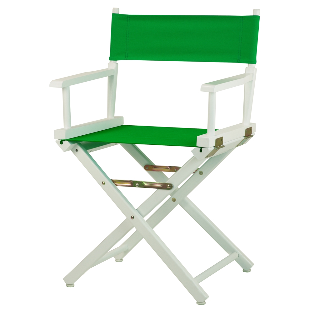 18" Director's Chair White Frame-Green Canvas. Picture 4
