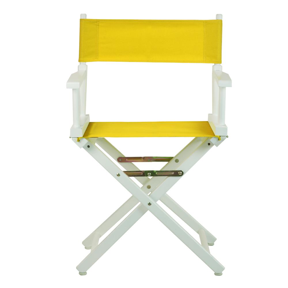 18" Director's Chair White Frame-Gold Canvas. Picture 1