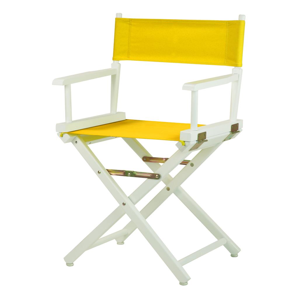 18" Director's Chair White Frame-Gold Canvas. Picture 5
