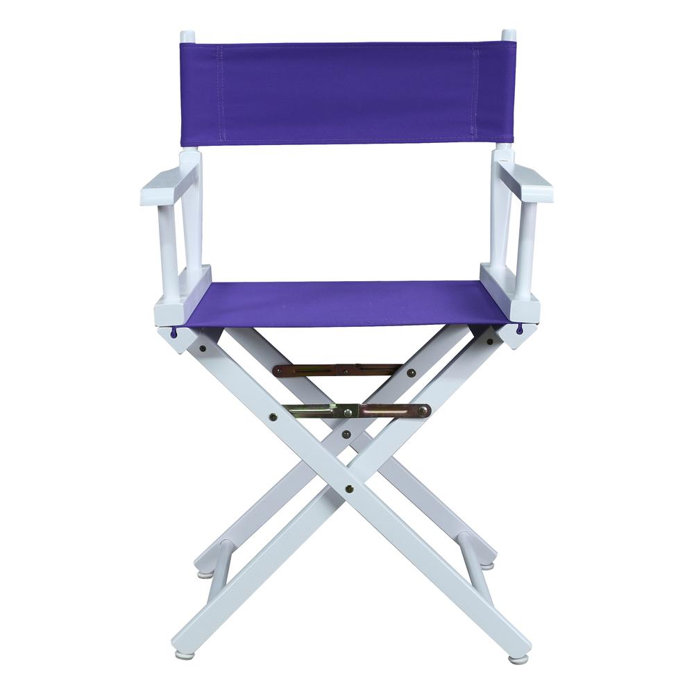 18" Director's Chair White Frame-Purple Canvas. Picture 1