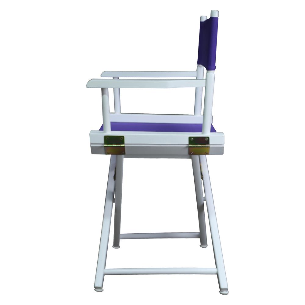 18" Director's Chair White Frame-Purple Canvas. Picture 2