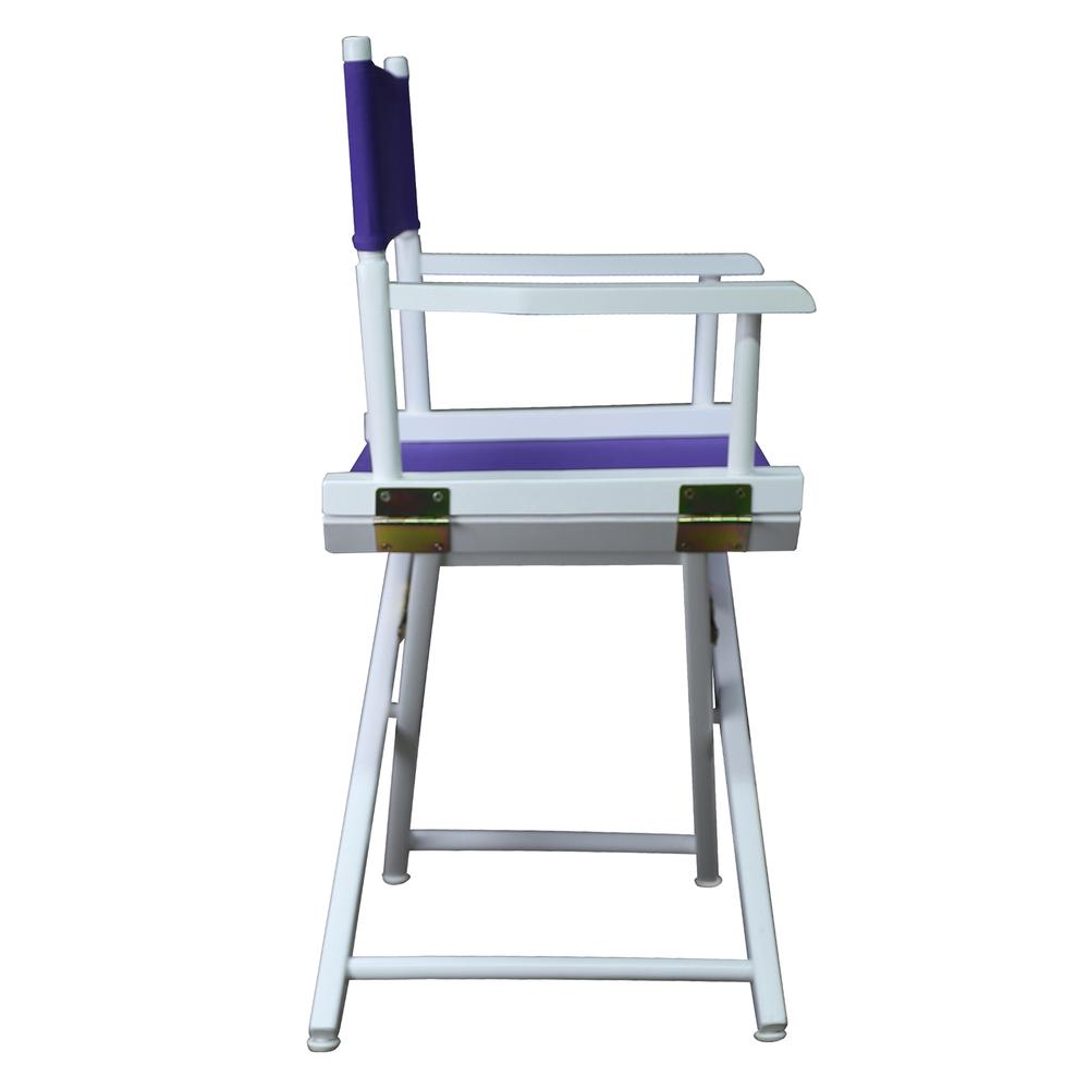 18" Director's Chair White Frame-Purple Canvas. Picture 3