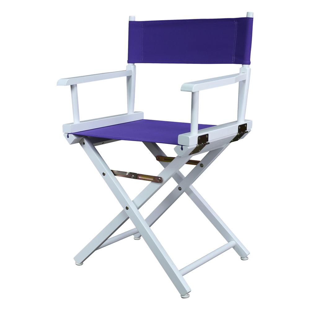 18" Director's Chair White Frame-Purple Canvas. Picture 5