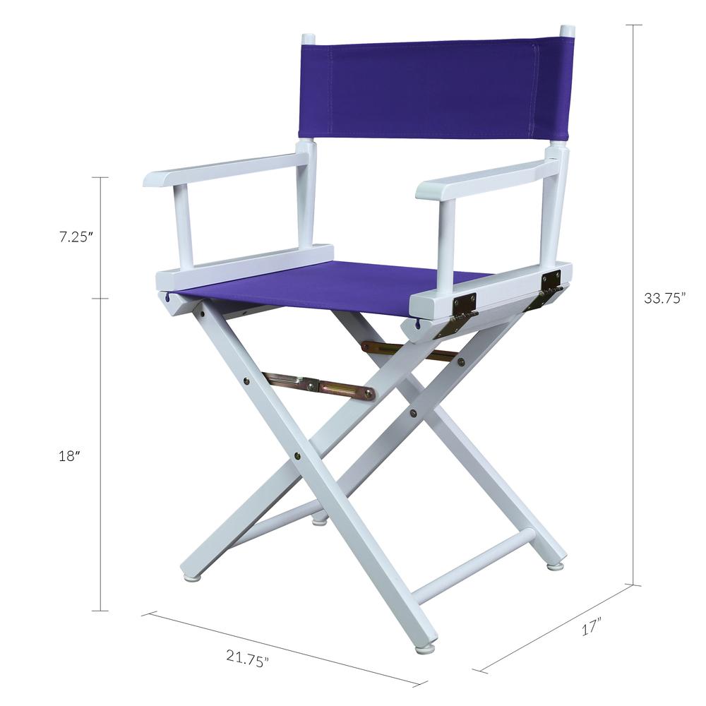 18" Director's Chair White Frame-Purple Canvas. Picture 6