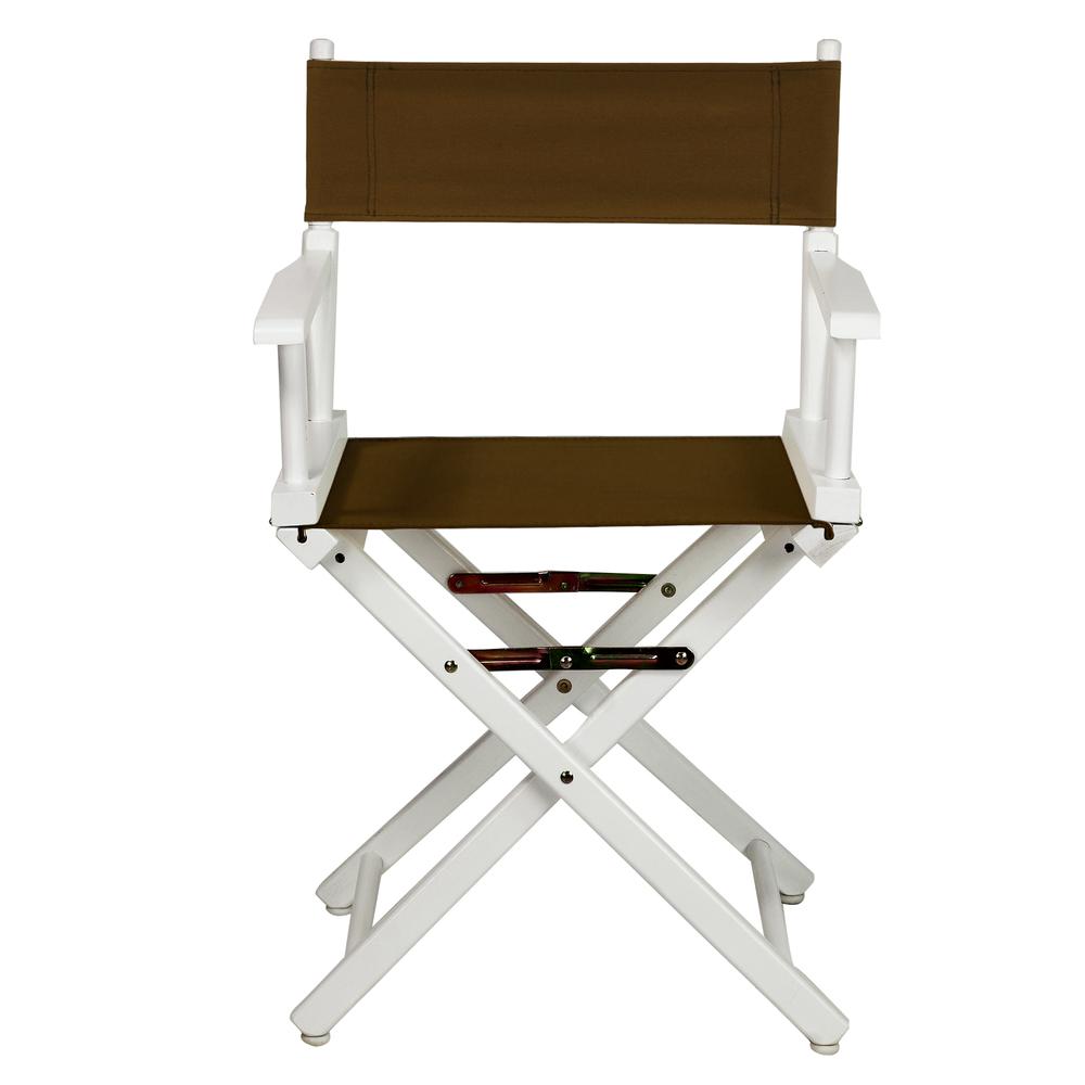 18" Director's Chair White Frame-Brown Canvas. Picture 1