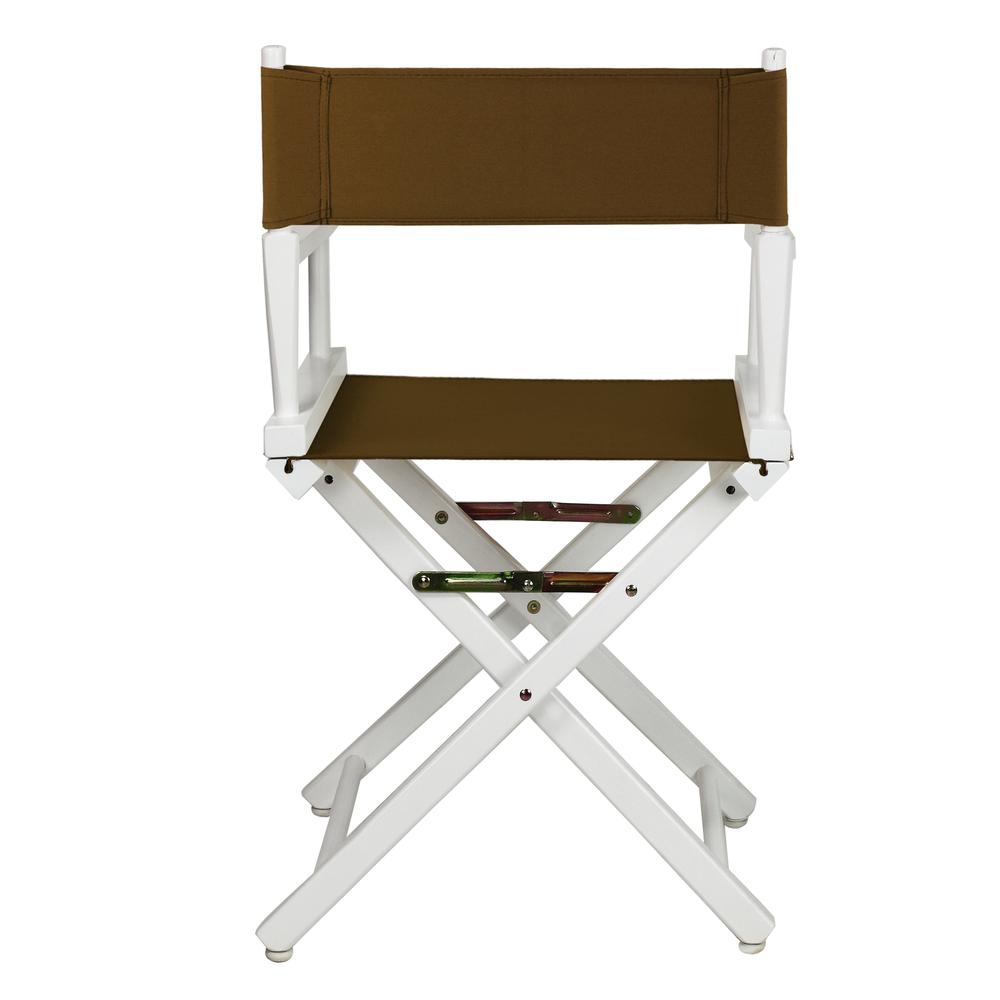 18" Director's Chair White Frame-Brown Canvas. Picture 4