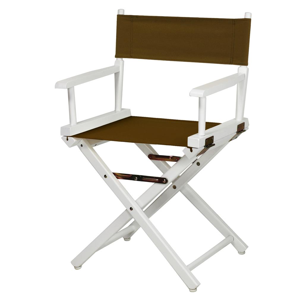 18" Director's Chair White Frame-Brown Canvas. Picture 5