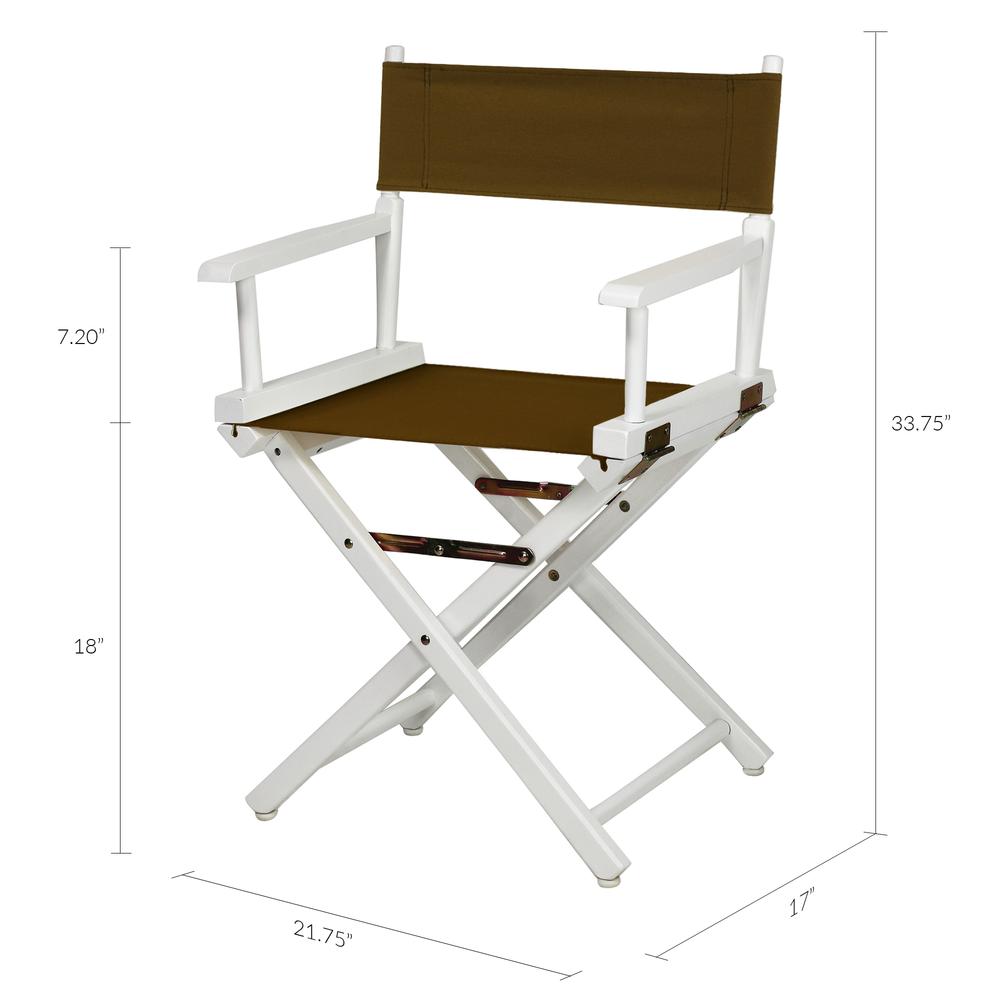 18" Director's Chair White Frame-Brown Canvas. Picture 6