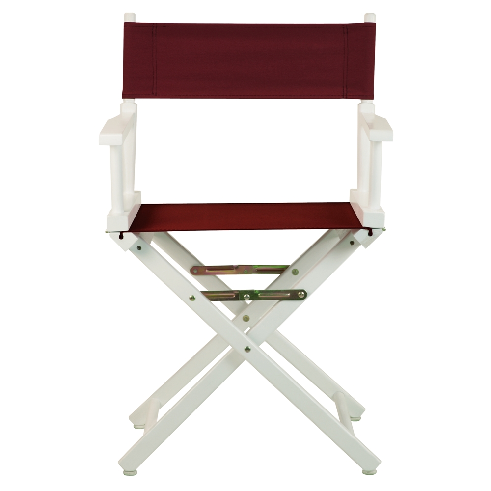 18" Director's Chair White Frame-Burgundy Canvas. Picture 1