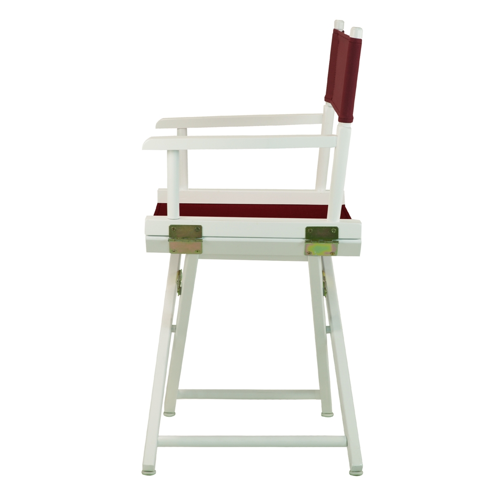 18" Director's Chair White Frame-Burgundy Canvas. Picture 2