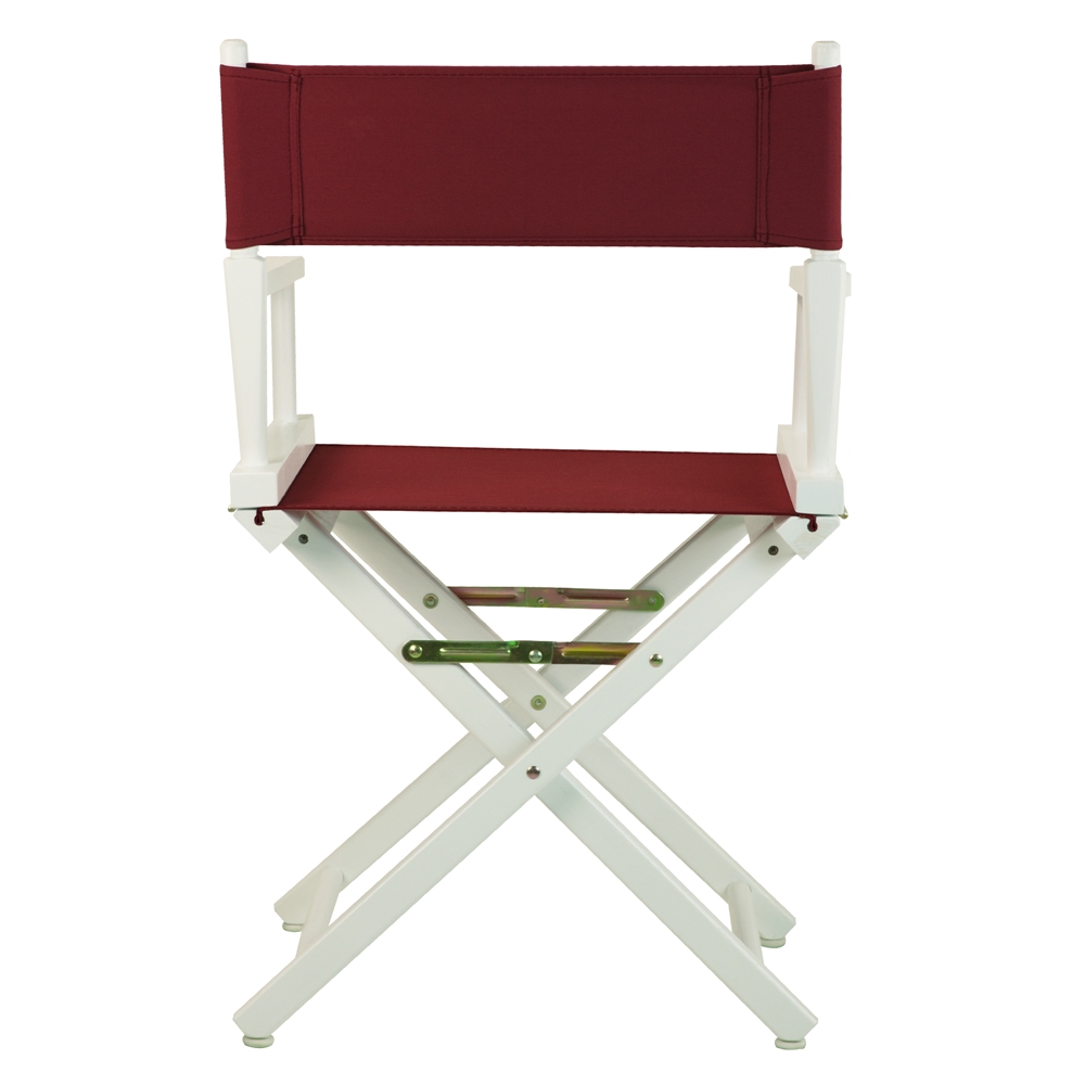 18" Director's Chair White Frame-Burgundy Canvas. Picture 3